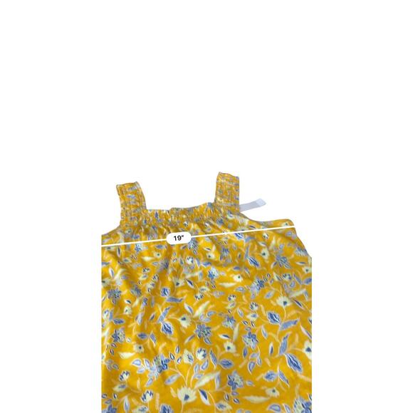 Loft Yellow Smocked Pullover Tank Floral Sleeveless NEW Shirt Womens size XL - Picture 7 of 11